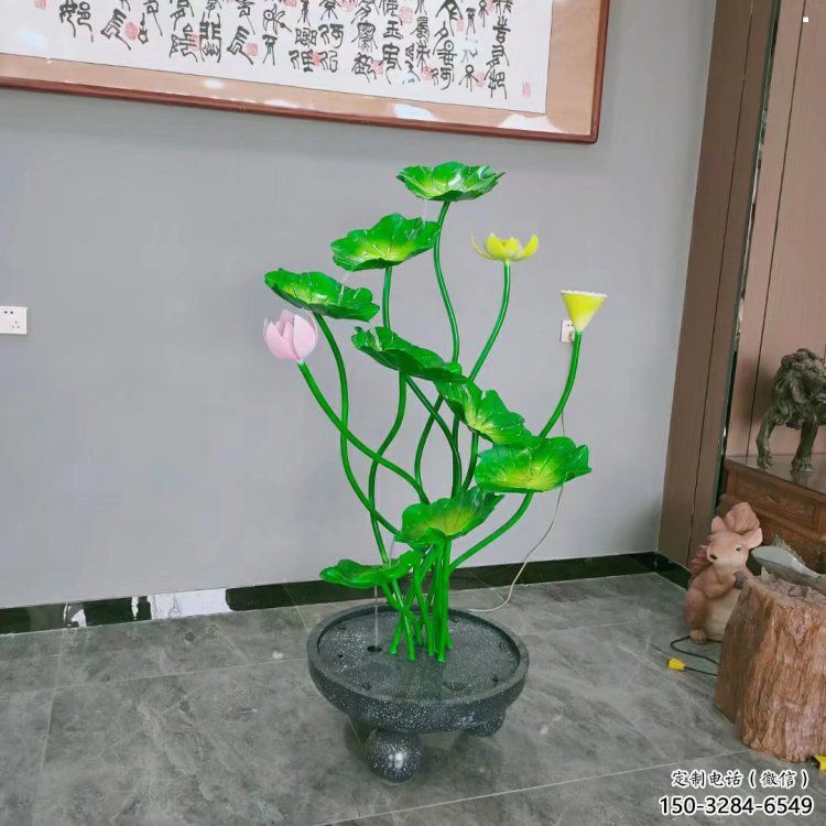 烏魯木齊荷花雕塑異型優選，城市裝飾，展示荷花雕塑定做