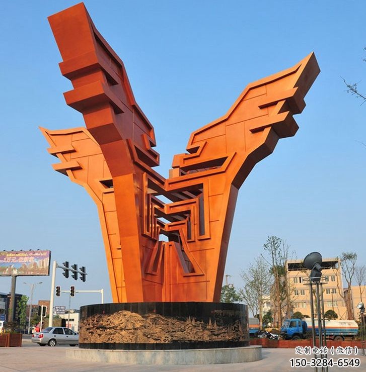 渝北城市精神堡壘雕塑，抽象建筑元素，廣場(chǎng)景觀雕塑小品