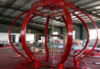 嘉黎景觀燈籠雕塑優選，陸地擺件，園林不銹鋼燈籠雕塑供應