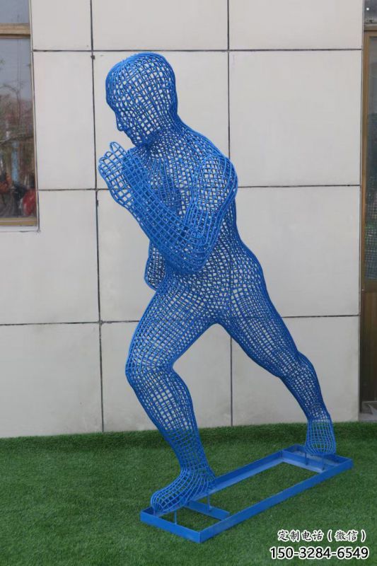長壽鏤空跑步雕塑，標(biāo)識雕塑，烤漆鐵藝人物雕塑優(yōu)選