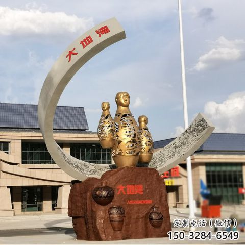 房地產酒瓶雕塑，仿古景觀雕塑，噴砂制造